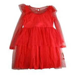 Beetlejuice Costume Girls XL 14 Red Kids Lydia Deetz Dress Long Sleeve Tier NWT